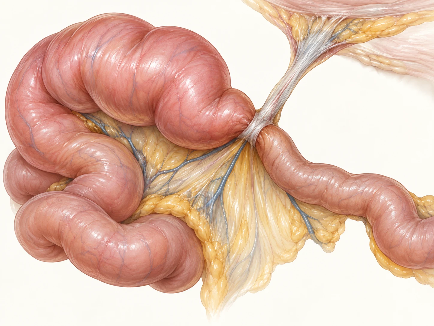 Representación de una obstrucción del intestino delgado.
